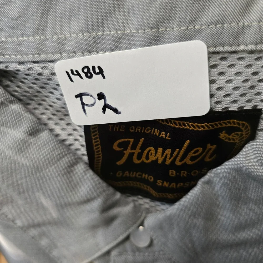 Howler Brothers Gaucho Snapshirt Men XXL Gray Ocean Offerings Embroidered‎ Surf